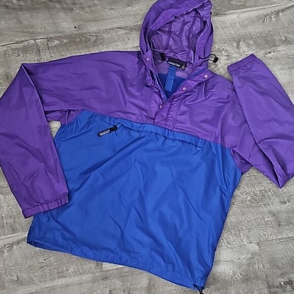 Vintage Patagonia Anorak Pullover Windbreaker Jacket Purple Blue Hooded Size XL - Picture 5 of 14